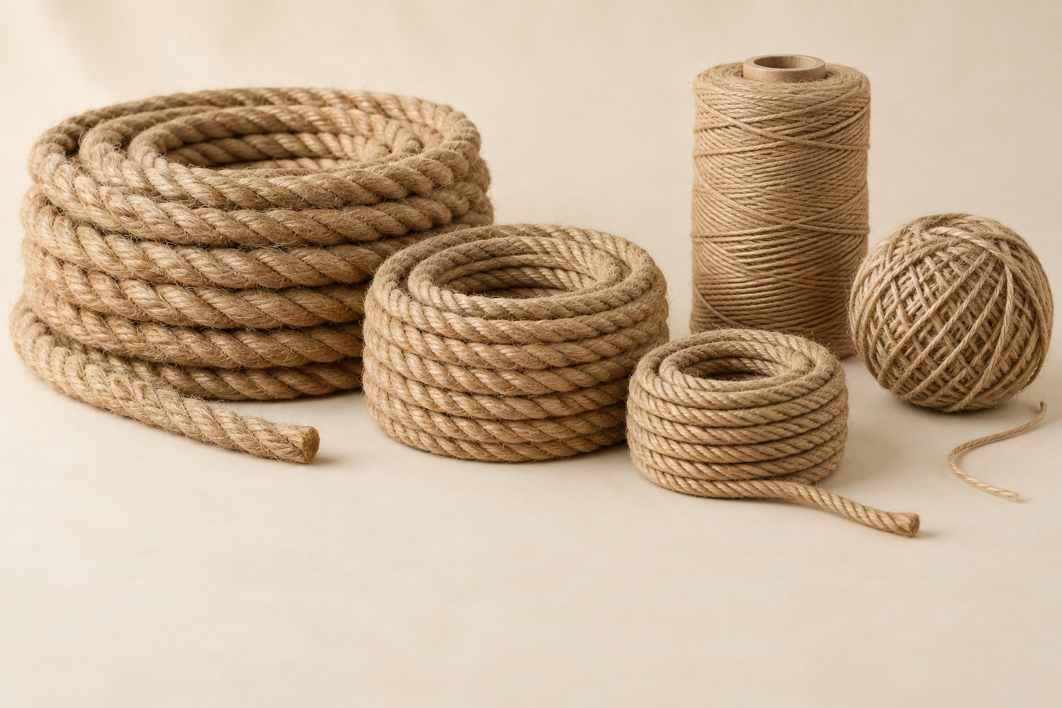 Illustrative jute yarn, twine and rope