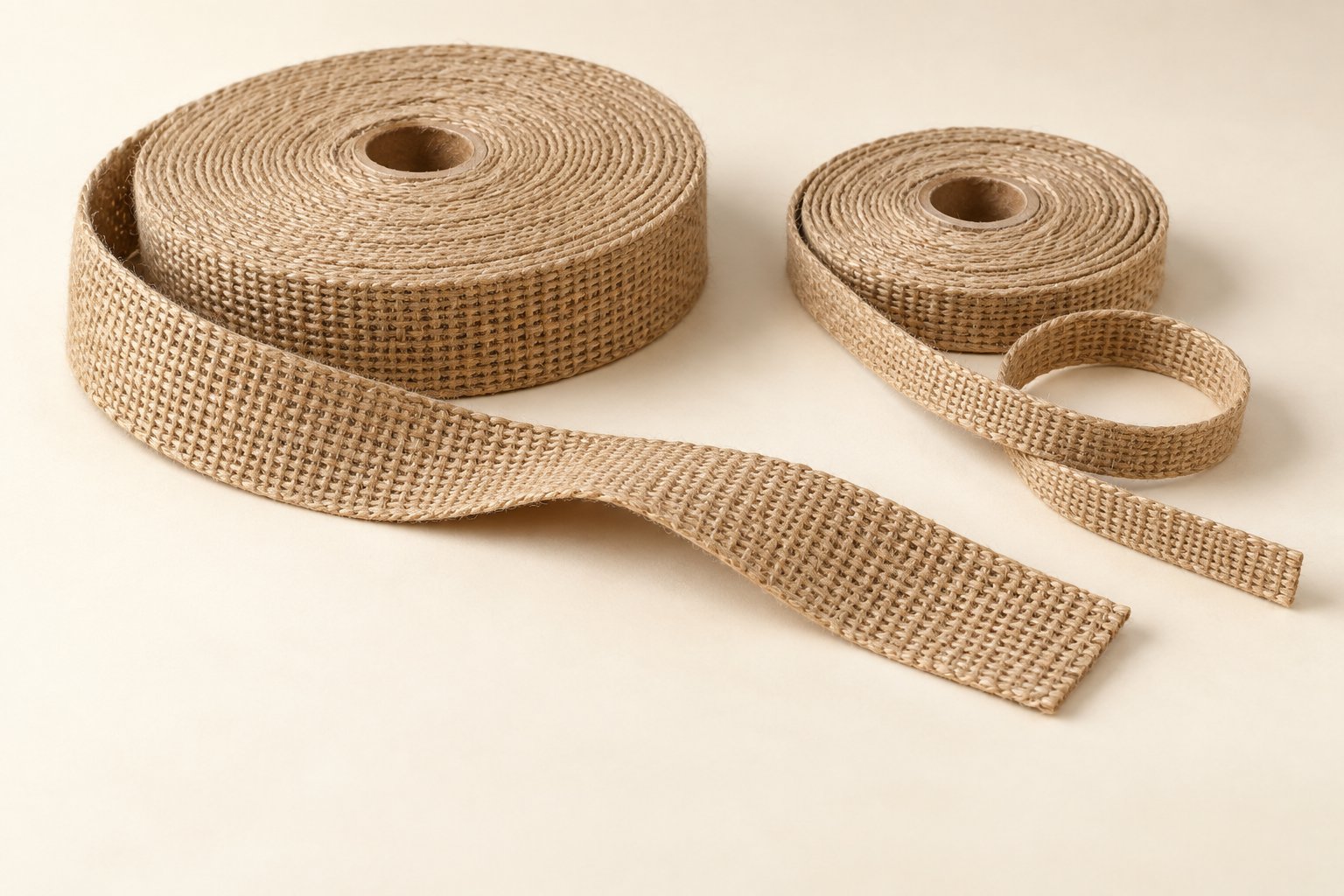 Illustrative woven jute webbing and tape